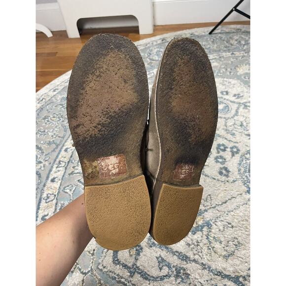 UGG TAN SUEDE OXFORD Dress SHOES Sheepskin Lining Mens 10 - Picture 8 of 9